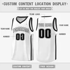 White Black Classic Sport Basketball Jersey 2