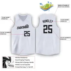 White Black Classic Sport Game Basketball Jersey 2