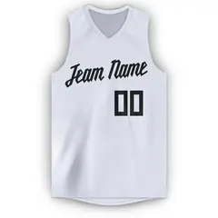 White Black Classic Sport Game Basketball Jersey 5