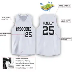 White Black Classic Sport Game Basketball Jersey 2