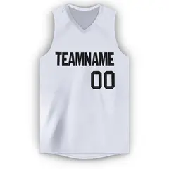 White Black Classic Sport Game Basketball Jersey 5