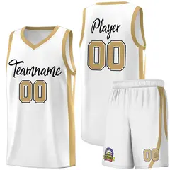 White Black Classic Sports Uniform Basketball Jersey