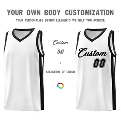 White Black Classic Sports Uniform Basketball Jersey 3