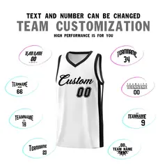 White Black Classic Sports Uniform Basketball Jersey 4