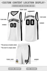 White Black Classic Sports Uniform Basketball Jersey 2