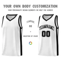 White Black Classic Sports Uniform Basketball Jersey 3