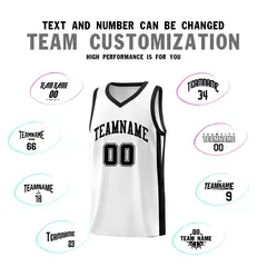 White Black Classic Sports Uniform Basketball Jersey 4