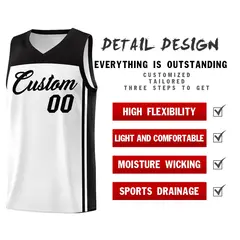 White Black Classic Sports Uniform Basketball Jersey 2
