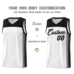 White Black Classic Sports Uniform Basketball Jersey 3