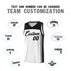 White Black Classic Sports Uniform Basketball Jersey 4