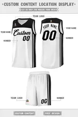 White Black Classic Sports Uniform Basketball Jersey 5