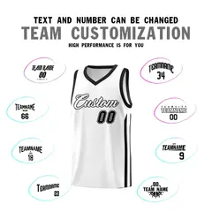 White Black Classic Sports Uniform Basketball Jersey 4