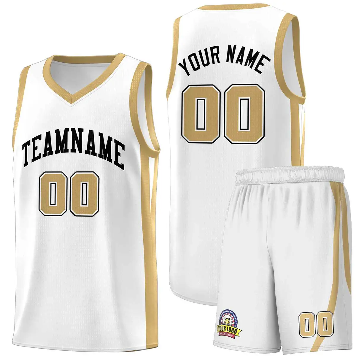 White Black Classic Sports Uniform Basketball Jersey