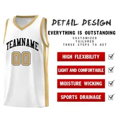 White Black Classic Sports Uniform Basketball Jersey 5