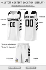 White Black Classic Sports Uniform Basketball Jersey 2