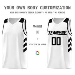 White Black Classic Sports Uniform Basketball Jersey 3