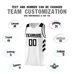 White Black Classic Sports Uniform Basketball Jersey 4