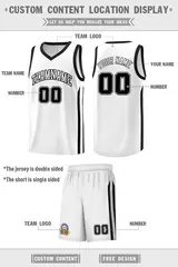 White Black Classic Sports Uniform Basketball Jersey 2