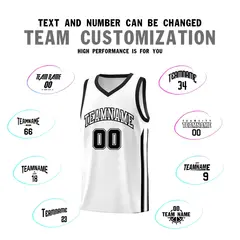 White Black Classic Sports Uniform Basketball Jersey 4