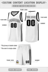 White Black Classic Sports Uniform Basketball Jersey 2