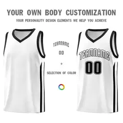 White Black Classic Sports Uniform Basketball Jersey 3