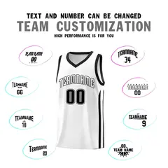White Black Classic Sports Uniform Basketball Jersey 4