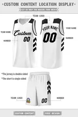 White Black Classic Sports Uniform Basketball Jersey 2