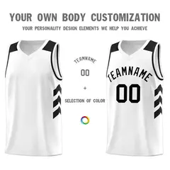 White Black Classic Sports Uniform Basketball Jersey 3