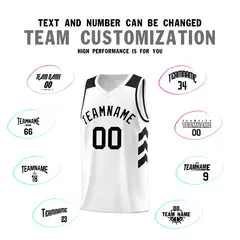 White Black Classic Sports Uniform Basketball Jersey 4
