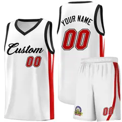 White Black Classic Sports Uniform Basketball Jersey