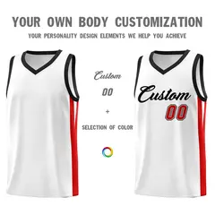 White Black Classic Sports Uniform Basketball Jersey 3