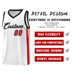 White Black Classic Sports Uniform Basketball Jersey 5