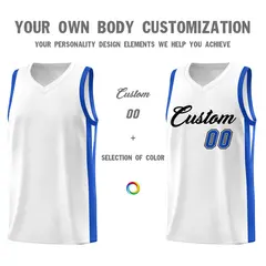 White Black Classic Sports Uniform Basketball Jersey 3