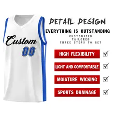 White Black Classic Sports Uniform Basketball Jersey 5