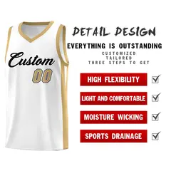 White Black Classic Sports Uniform Basketball Jersey 5