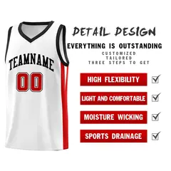 White Black Classic Sports Uniform Basketball Jersey 5
