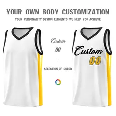 White Black Classic Sports Uniform Basketball Jersey 3