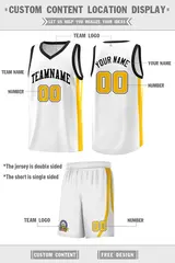 White Black Classic Sports Uniform Basketball Jersey 2