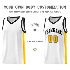 White Black Classic Sports Uniform Basketball Jersey 3