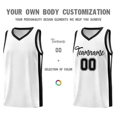White Black Classic Sports Uniform Basketball Jersey 3