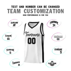 White Black Classic Sports Uniform Basketball Jersey 4