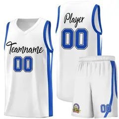White Black Classic Sports Uniform Basketball Jersey