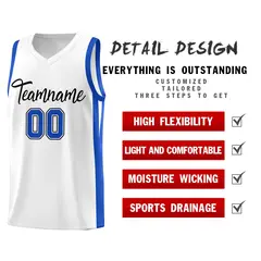 White Black Classic Sports Uniform Basketball Jersey 5