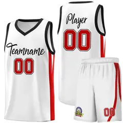 White Black Classic Sports Uniform Basketball Jersey