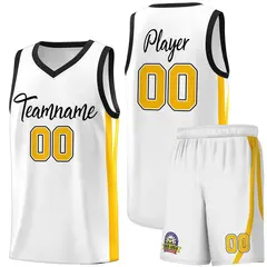 White Black Classic Sports Uniform Basketball Jersey