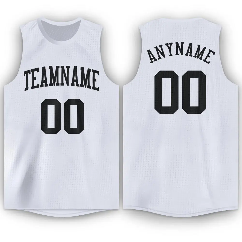 White Black Classic Tank Top Basketball Jersey