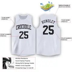 White Black Classic Tank Top Basketball Jersey 2