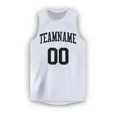 White Black Classic Tank Top Basketball Jersey 5