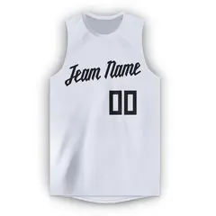 White Black Classic Tank Top Basketball Jersey 5