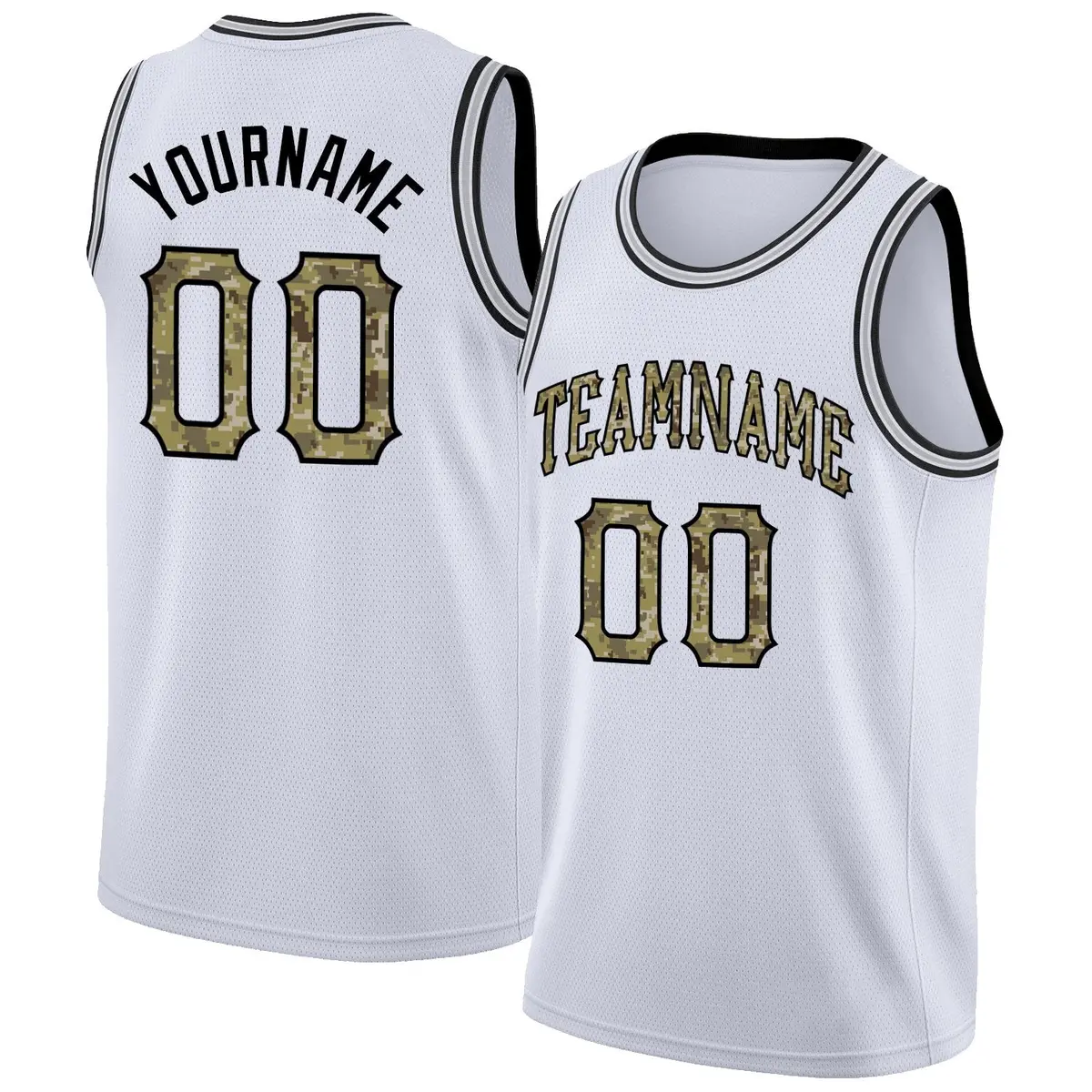 White Black Classic Tops Authentic Basketball Jersey